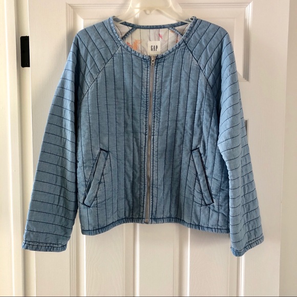gap quilted denim jacket